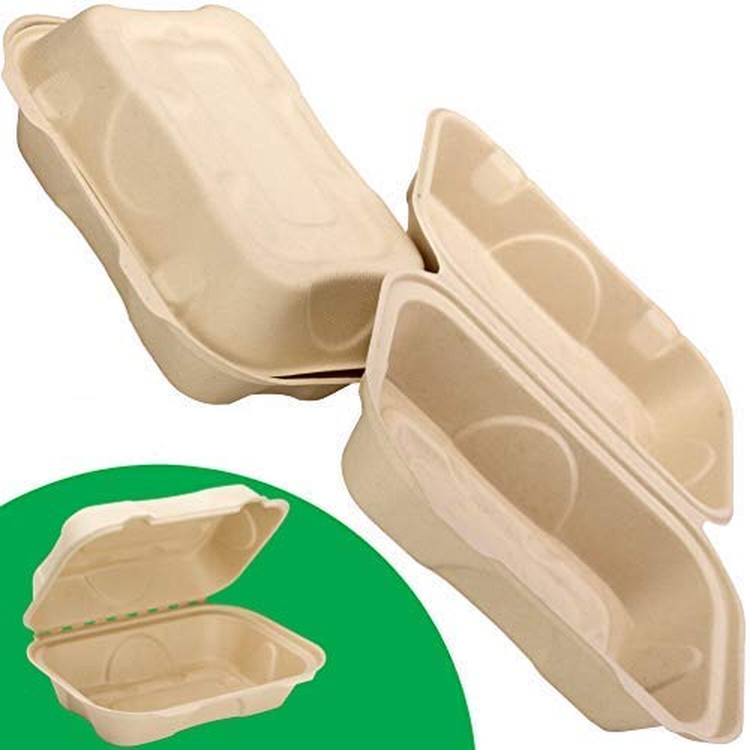 Durable, Leak-Proof Take Out Food Box 50 Pack. Sturdy, Plant-Based Gluten Fre…