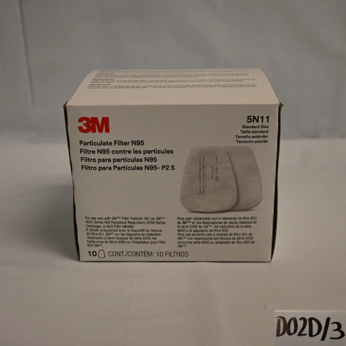 3M N95 Particulate Filter, 5N11 Standard Size – 10 Filters
