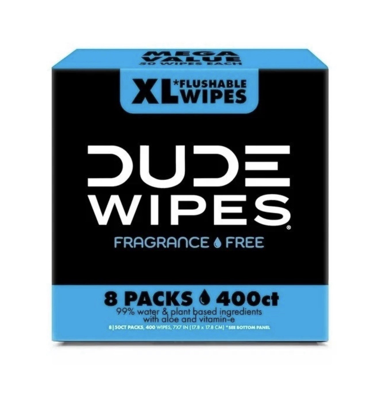 DUDE WIPES XL Flushable Wipes Fragrance Free 8 ct 400 wipes