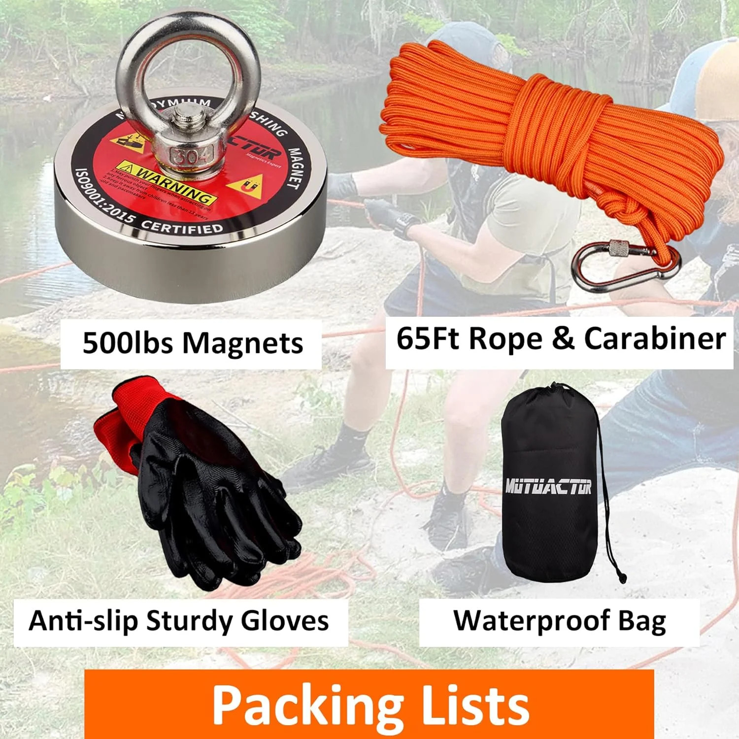 400lbs Neodymium Magnet Fishing Kit with 20m Rope for Treasure Hunting