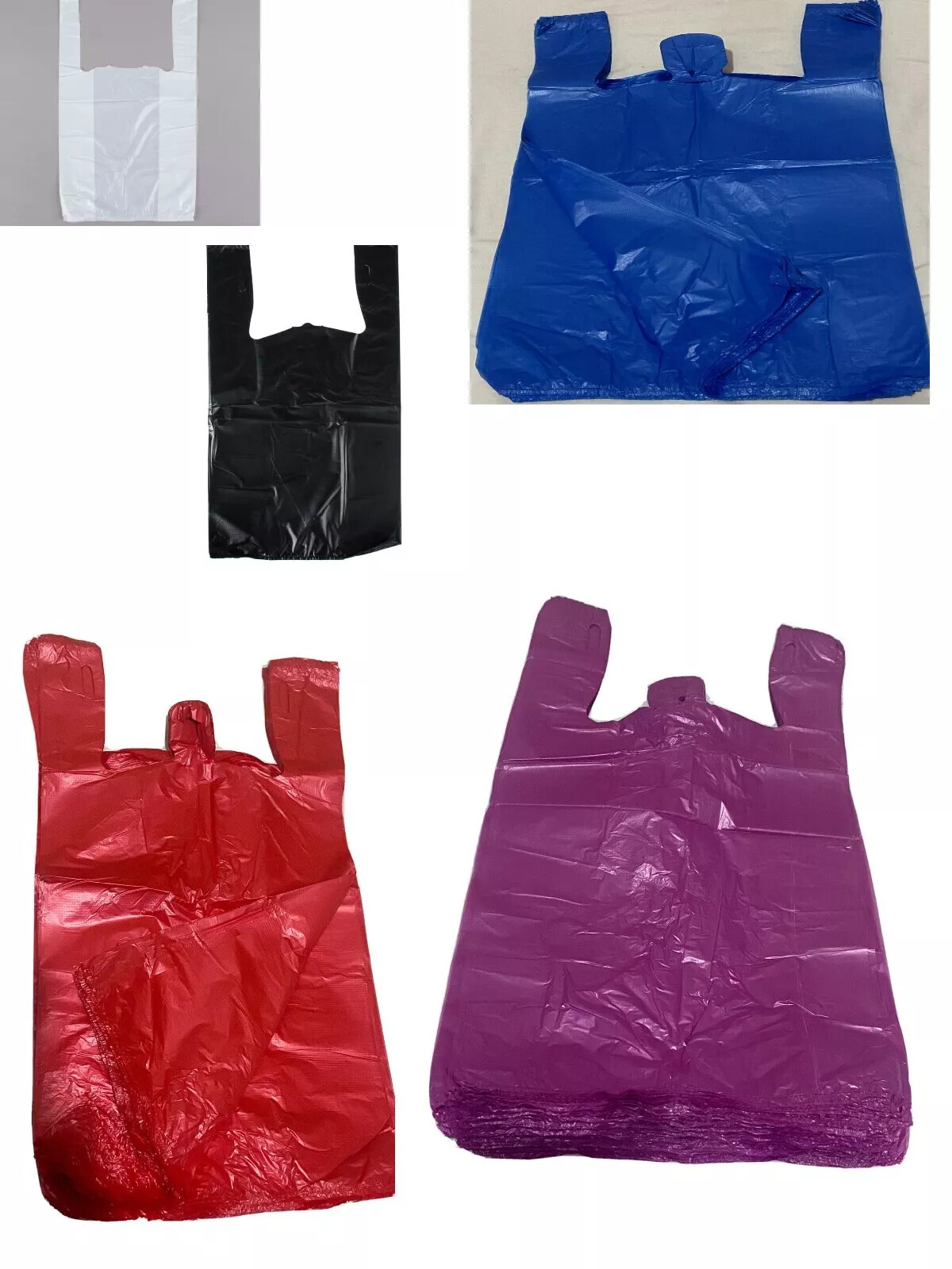 Any Color Bags 1/10 XSmall 8 x 4 x 15 T-Shirt Plastic Grocery Shopping Bags