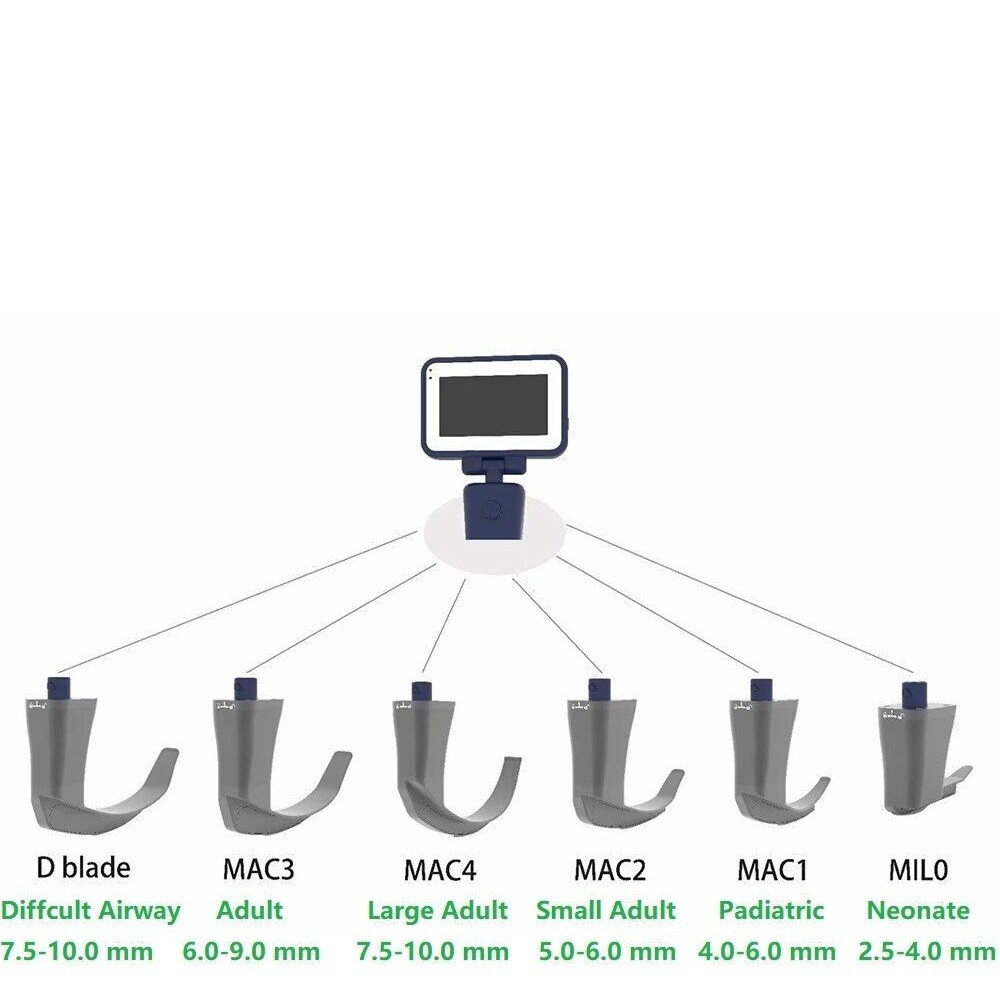 3.5 inch Touch screen Digital Video Laryngoscope Reusable Sterilizable Blades