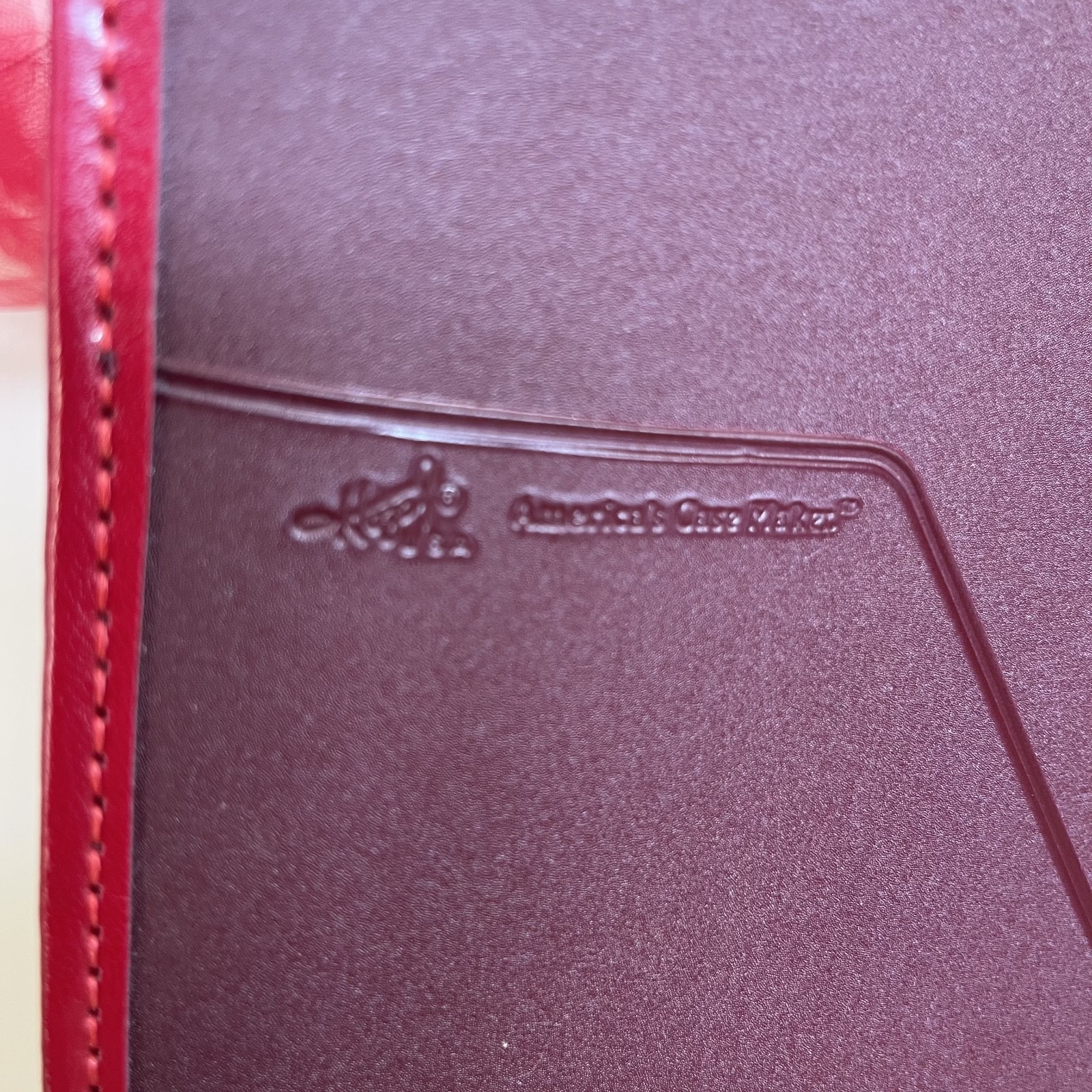 Apple Red Leather Business Portfolio Brass Corners by Hazel America’s Case Maker