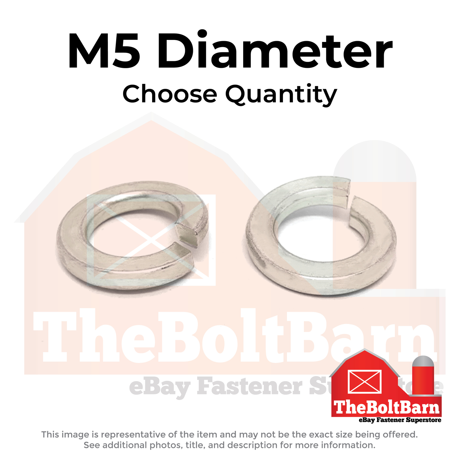 M5 Stainless Steel A2 Split Lock Washers (Choose Qty)