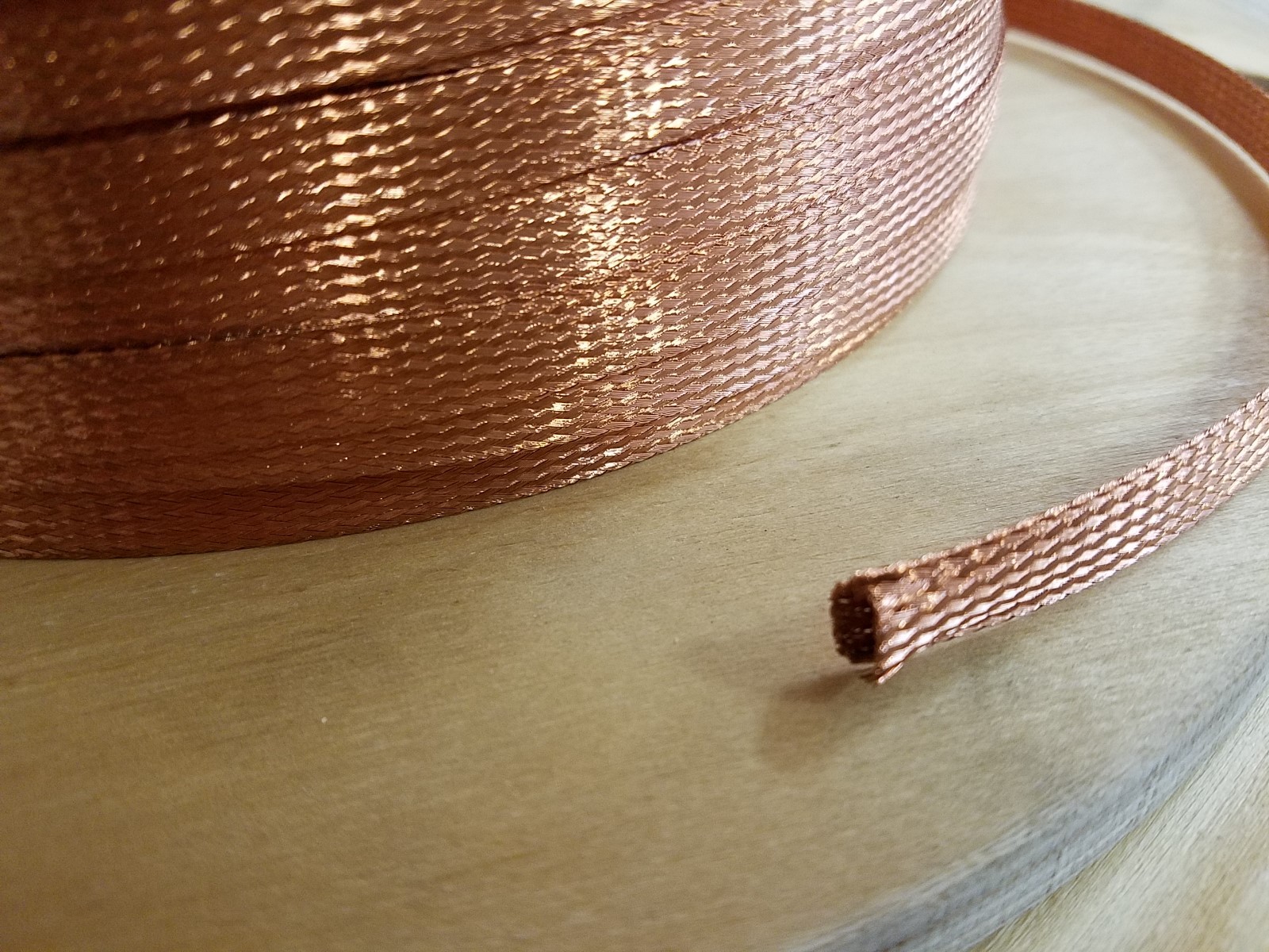 1000 FEET 3/8″ BRAIDED GROUND STRAP GROUNDING Bare Copper Flat Braid MADE IN USA