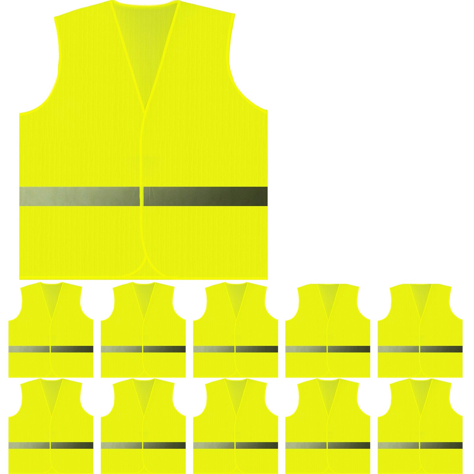 , 10 Pack Child 360 Degree Safety Vest Yellow, Reflective High Visibility Sil…