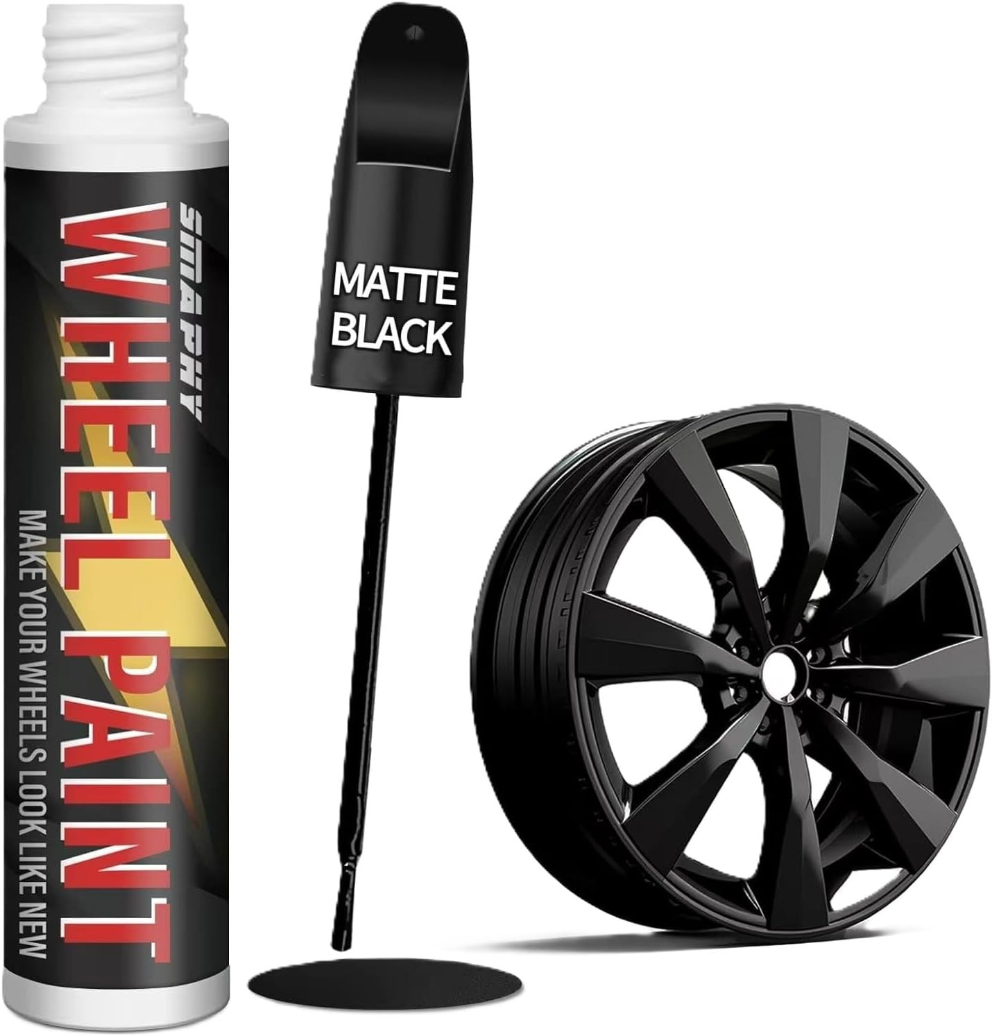 SMAPHY Matte Black Rim Touch up Paint, Matte Black Paint Pen for Metal, Enamel,