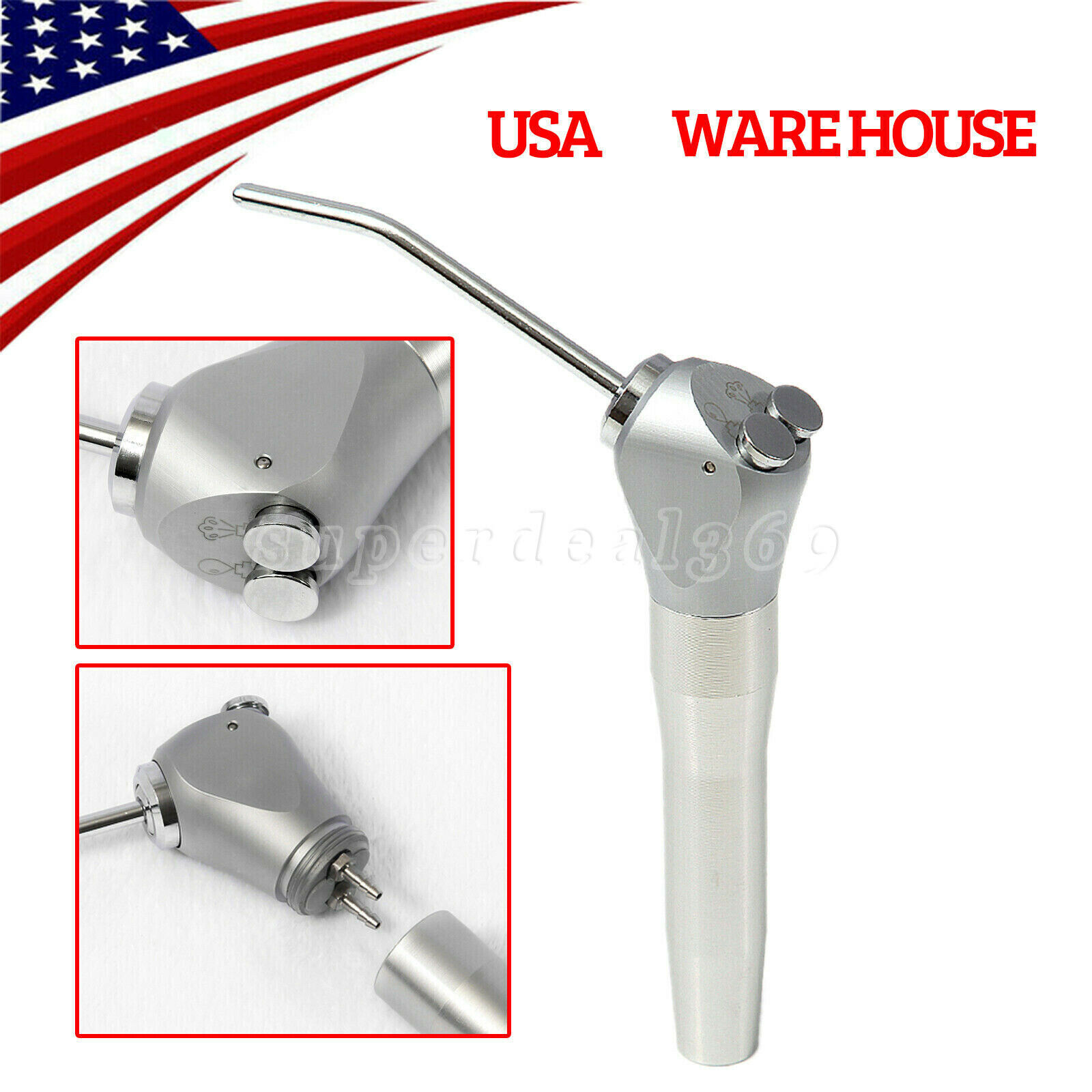 Dental 3 Way Air Water Spray Triple Syringe Handpiece w/ Free Nozzles Tips Tubes