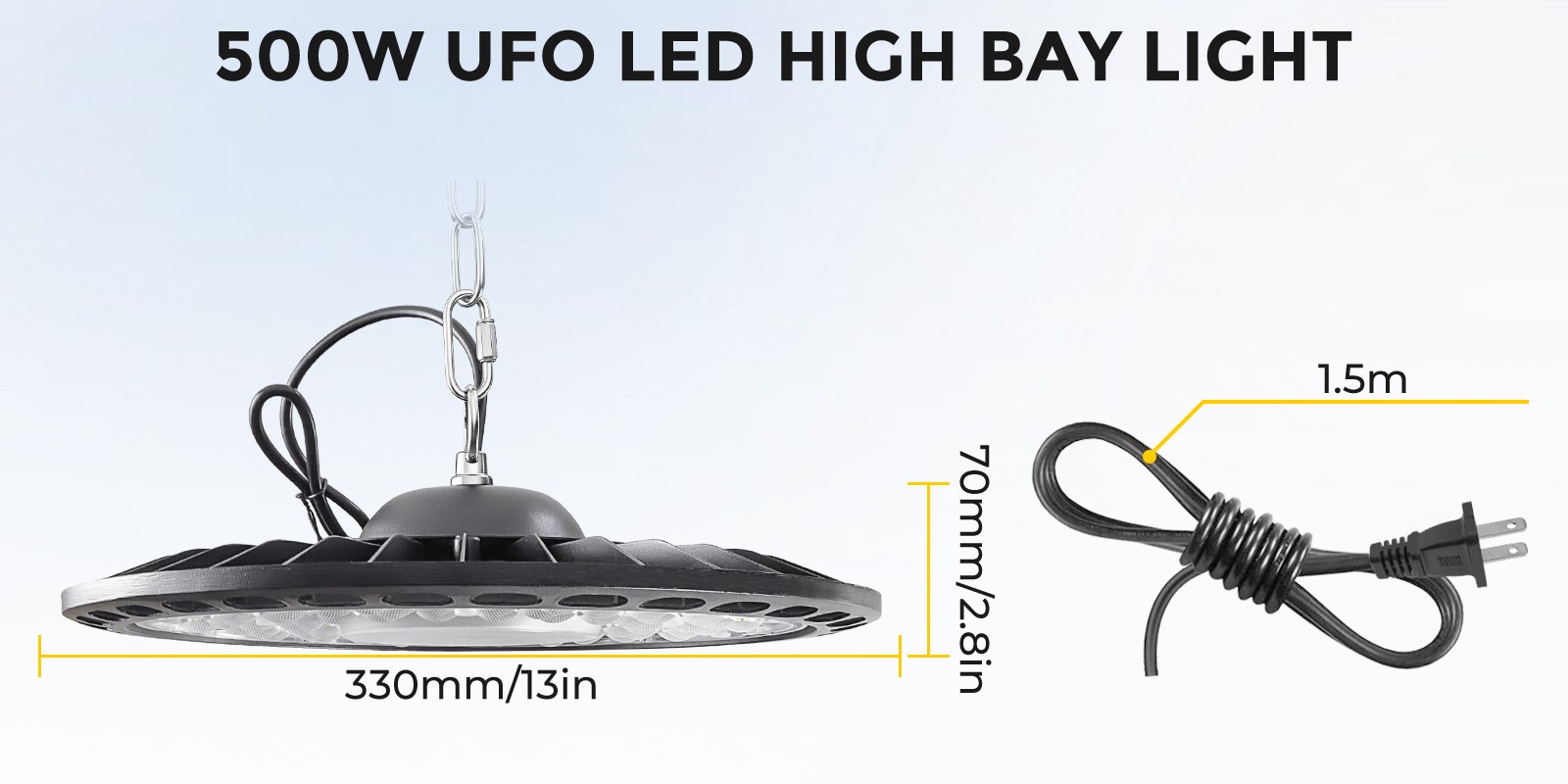 6Pcs UFO Led High Bay Light 500W Industrial Commercial Factory Led Shop Light