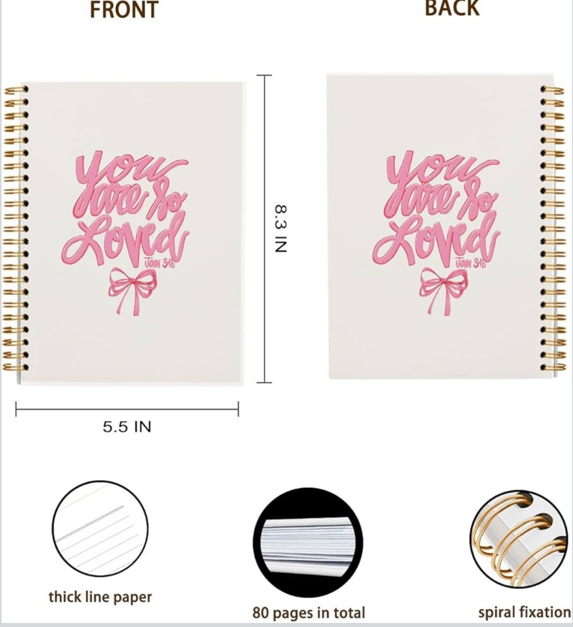 Bible Journal for Women, Christian Prayer Journal Pink Notebook Gifts for Teen