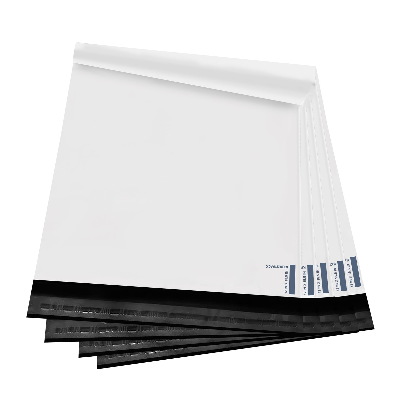 Poly Mailers Self-Sealing Shipping Bags 12×15.5 Inches, 100 Count, White