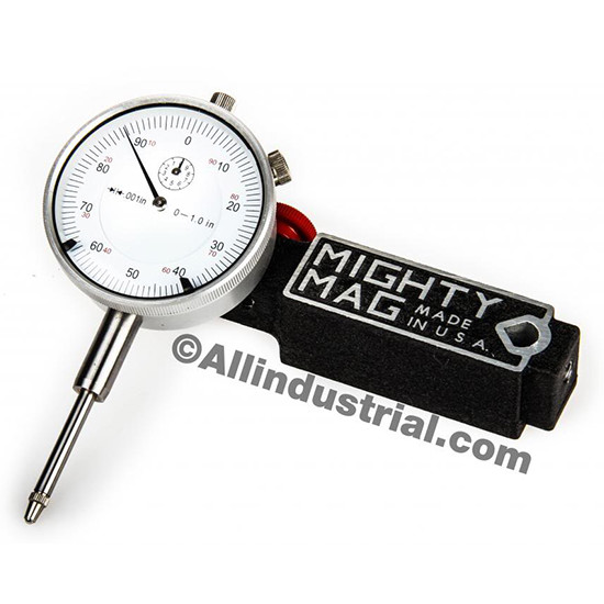 MIGHTY MAG + 0-1″ DIAL INDICATOR COMBO SET INSPECTION HOLDER MAGNETIC BASE KIT