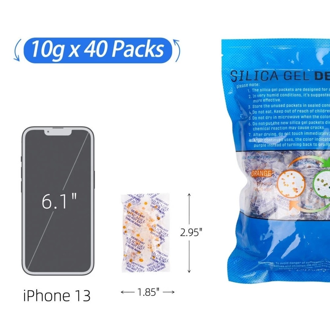 40 Packets 10g Silica Gel Desiccant Food Pharmaceutical Grade Moisture Absorber