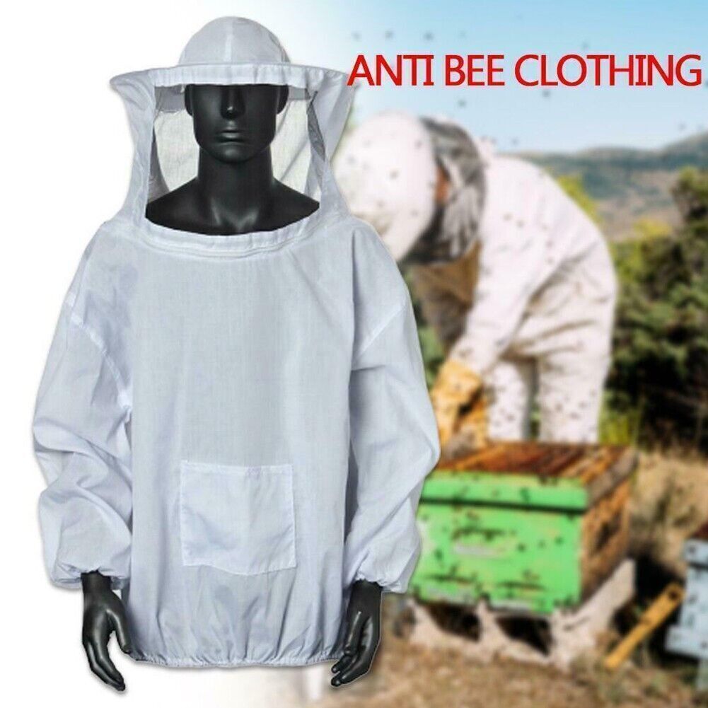 Bee Keeping Suit Jacket Smock Hat Protective Coat Veil Beekeeping Pull Tops Over
