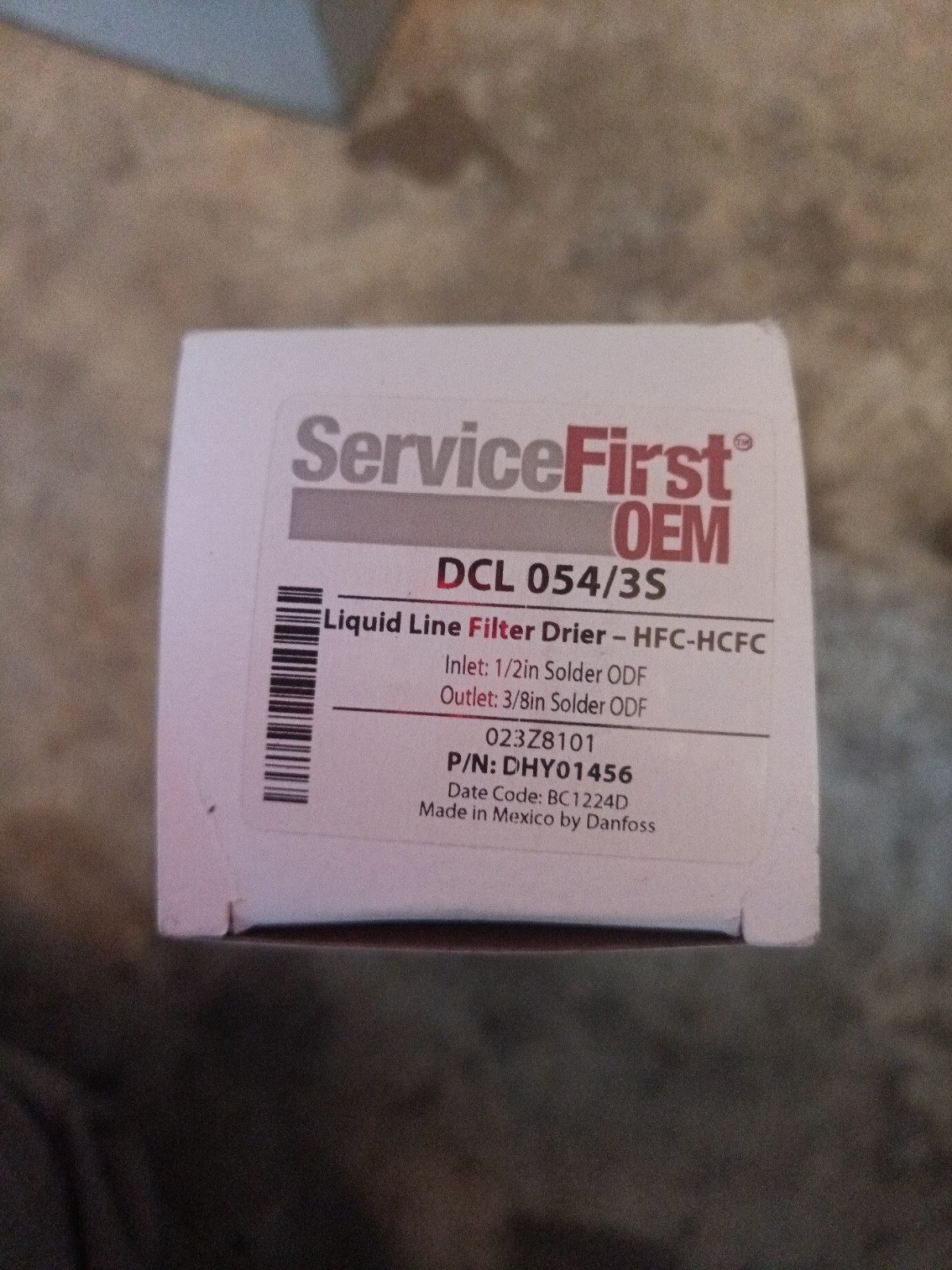 Trane Service First DHY01456 Liquid Line drier, ODF Solder, Danfoss DCL 054/3S
