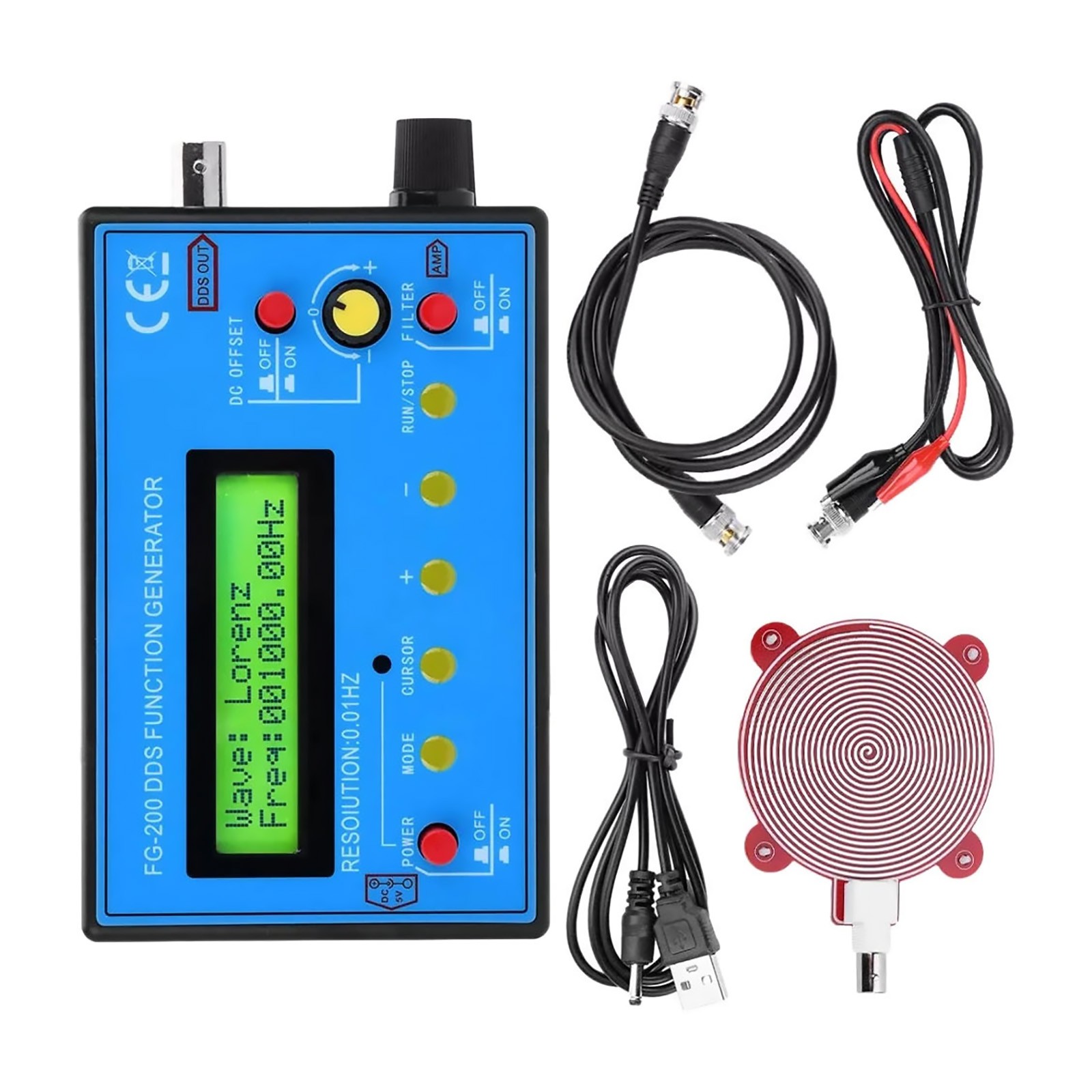 Multi Waveform Signal Generator DDS 15 Patterns 0.01Hz-500kHz with USB Cable