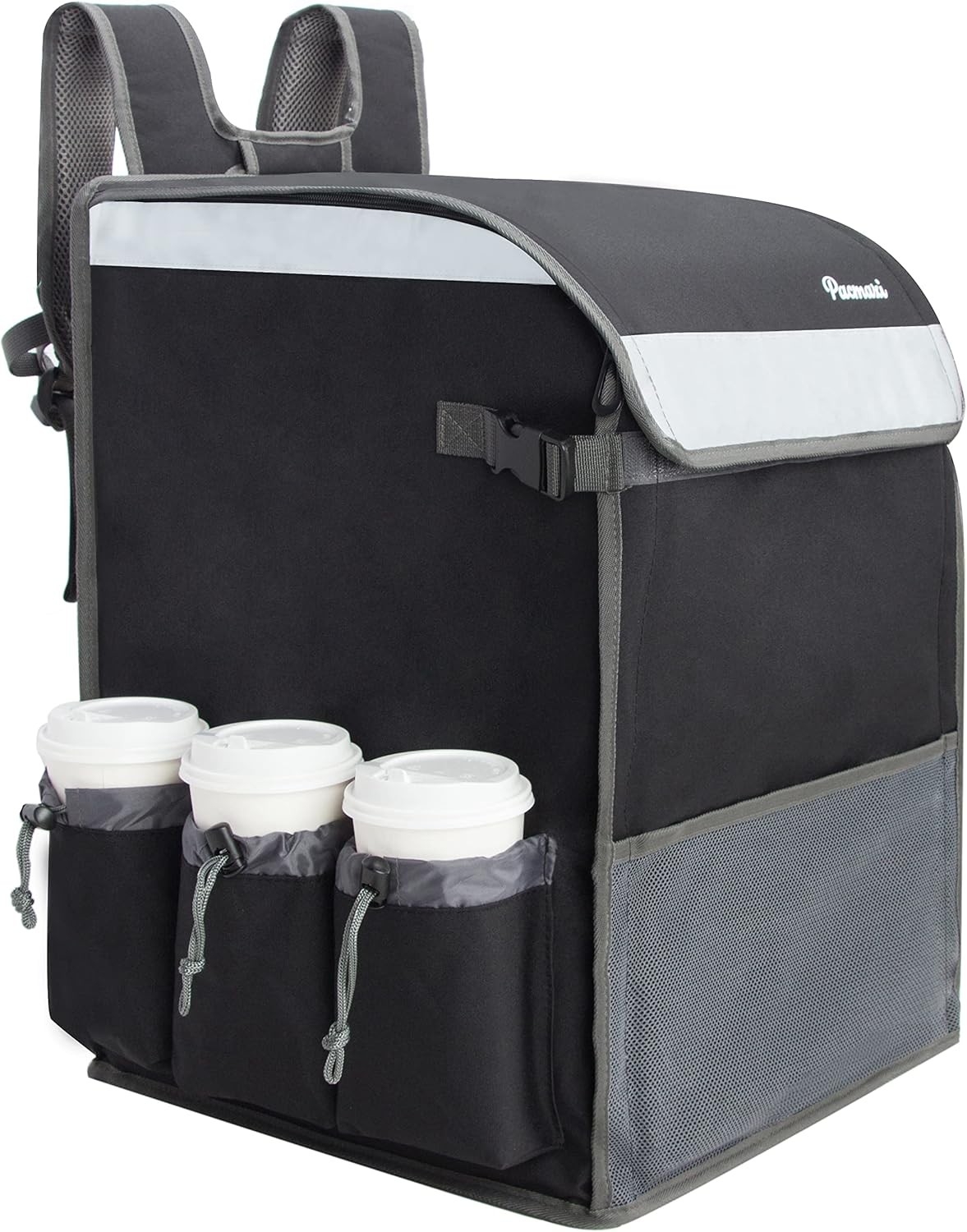 Food Delivery Backpack, Insulated Food Delivery Bag with 6 Cup Holder, Reusab…