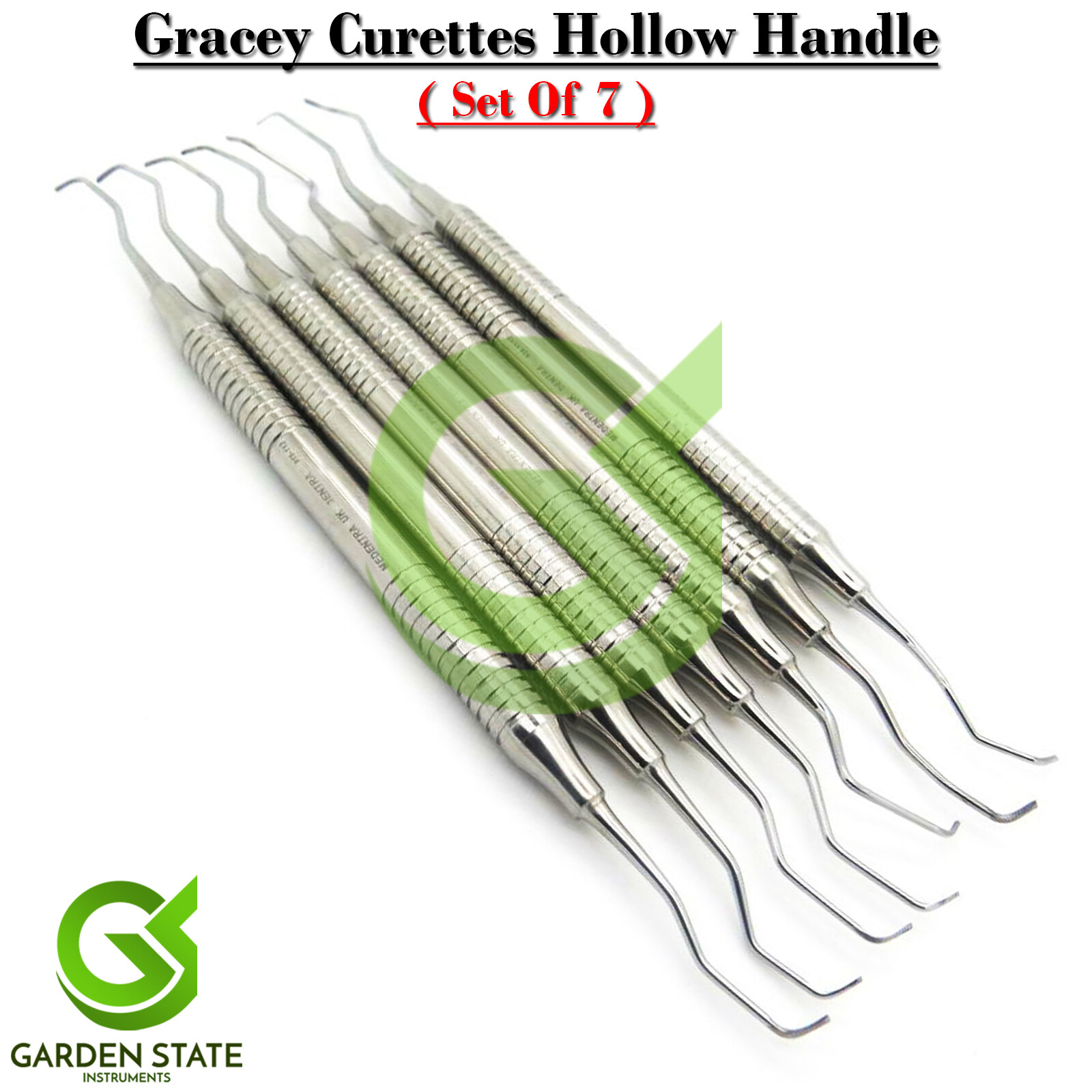 Super Set Of 7 Gracey Curettes Periodontal Hygiene Dental Surgical Instruments