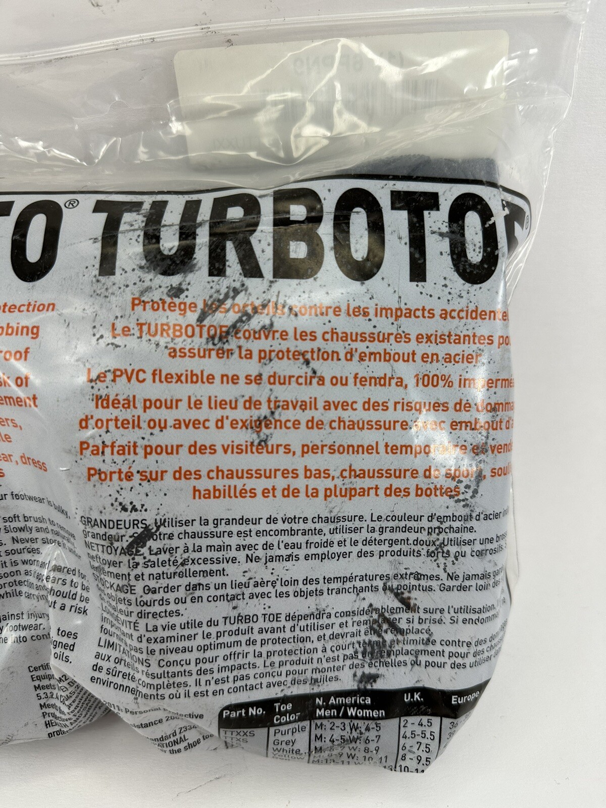 Turbotoe Steel Toe Overshoe Sz XS M 4 – 5 W 6-7 Unisex Pull Over Grey New Unisex