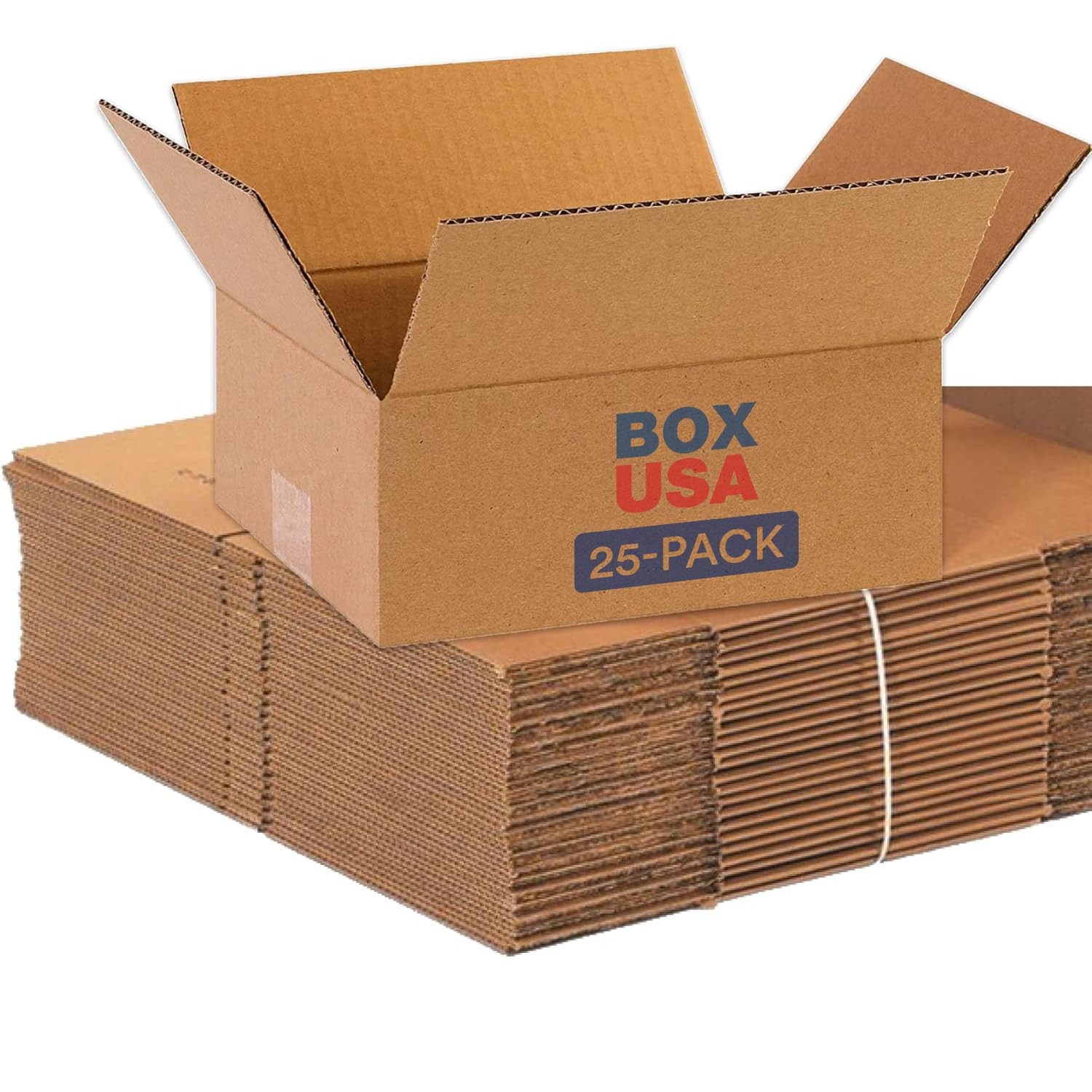 BOX USA Shipping Boxes 10″L x 8″W x 4″H 25-Pack – Flat 10 x 8 x 4, Brown