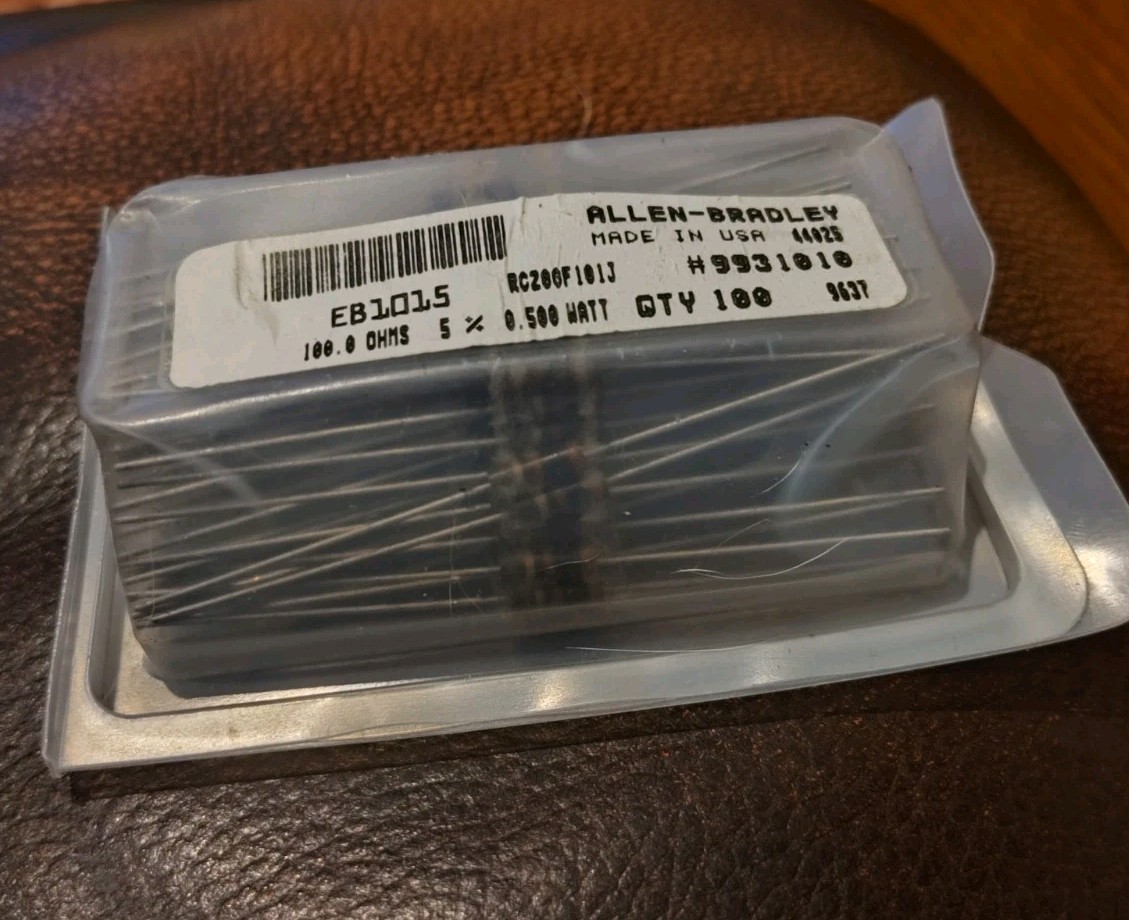 Lot of 70 Plus ALLEN-BRADLEY EB1015 Resistors 100.0 ohm 0.5 Watt 5%