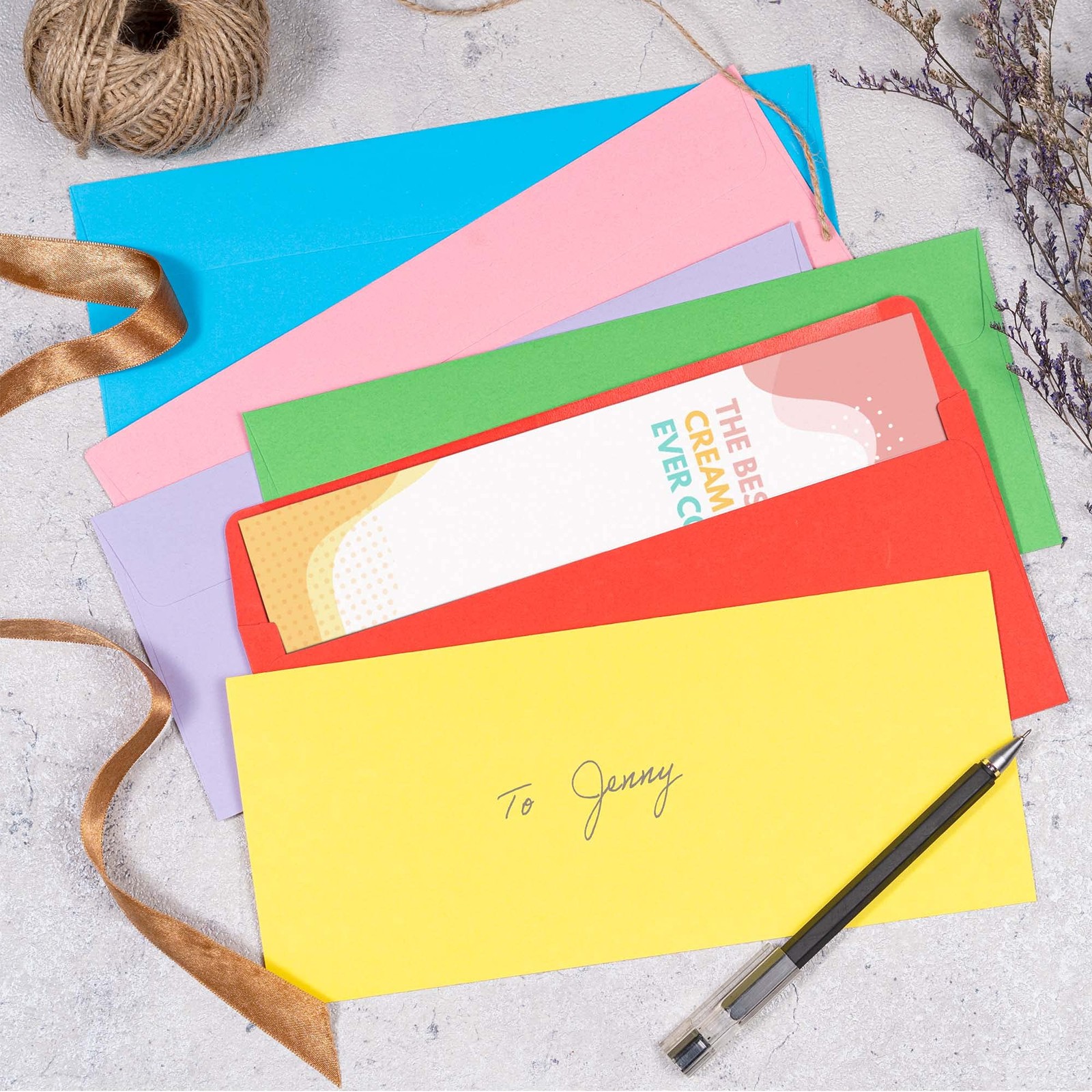 Colored Envelopes Letter Size, 36-Pack #10 4. 125 x 9.5 inches, 6 Colors