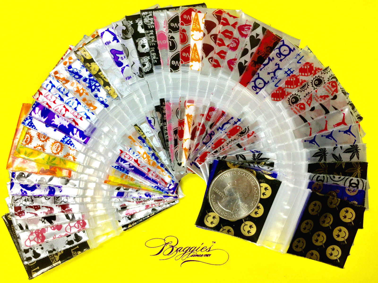 BaggiesSince1987 – 125125 Zip Seal DESIGN BAGS 45 DESIGN MIX 500PCS, 👀Details🔽