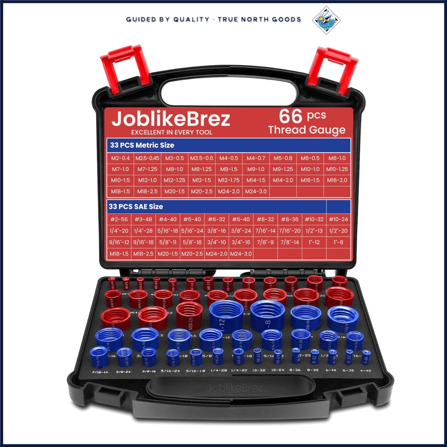 High-Quality Thread Checker Kit with Foam Storage for Standard and Metric Sizes