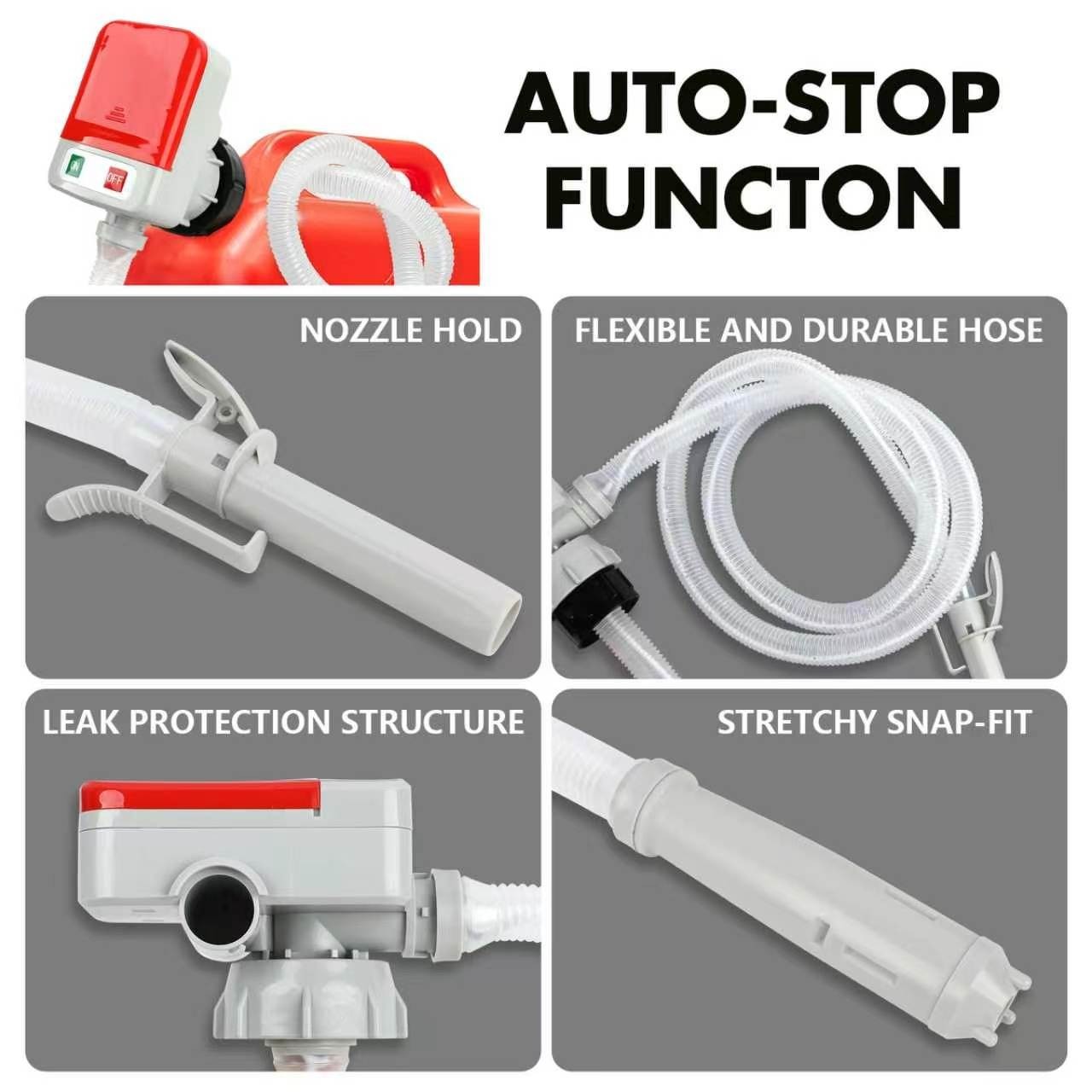 Automatic Fuel Transfer Pump with Auto-Stop, Battery Powered Fuel Transfer Pump