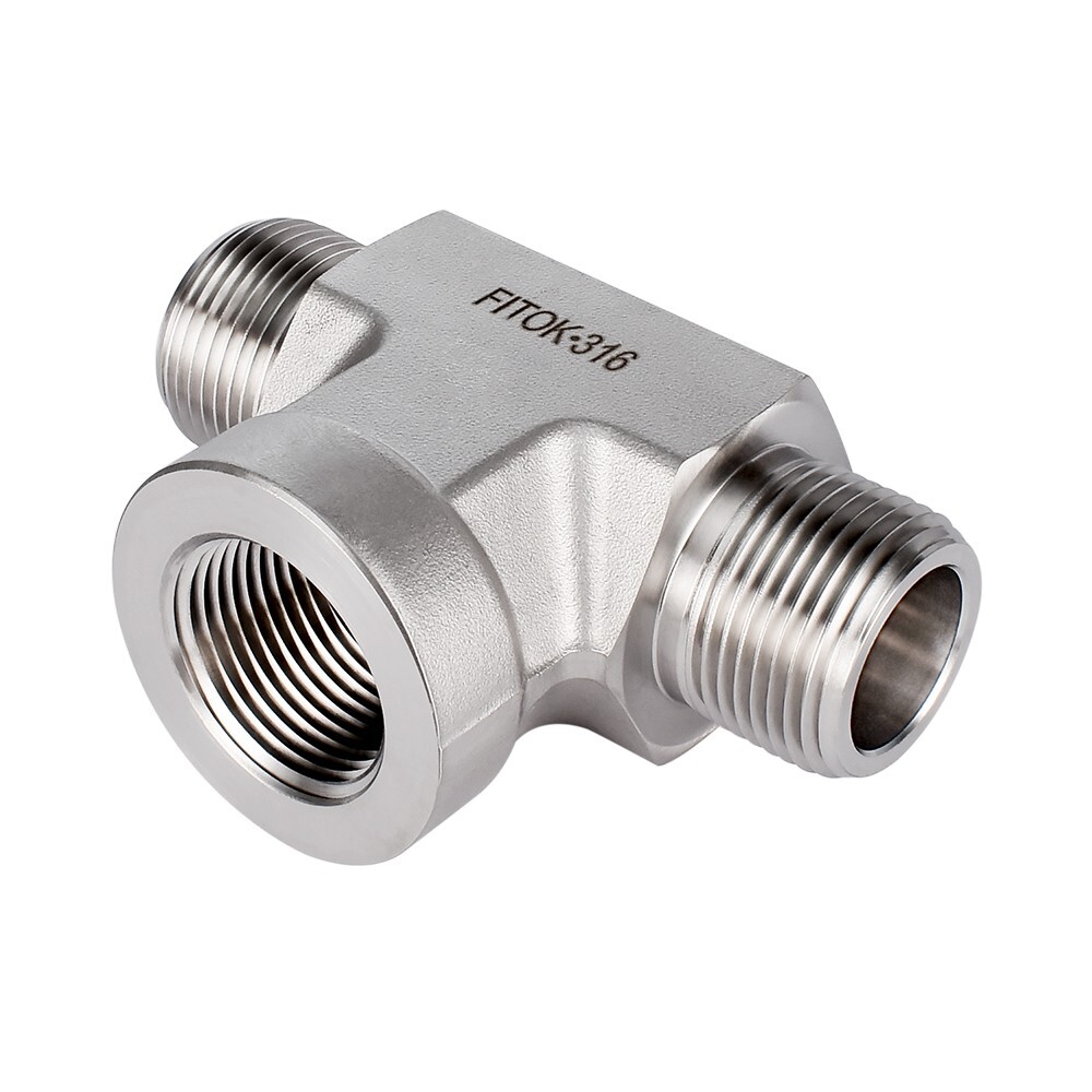 FITOK 316 SS Female Branch Tee 1/4″ Male NPT x Male NPT x Female NPT 7200 psi