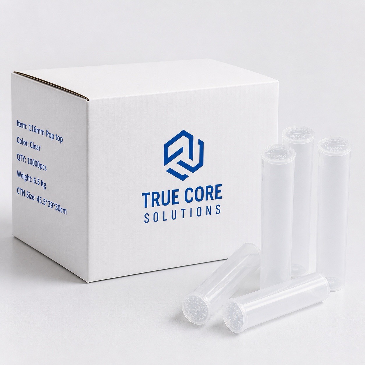 116mm Clear Pre Roll Pop Top Waterproof Safe Tubes Bulk 1000 BPA Free