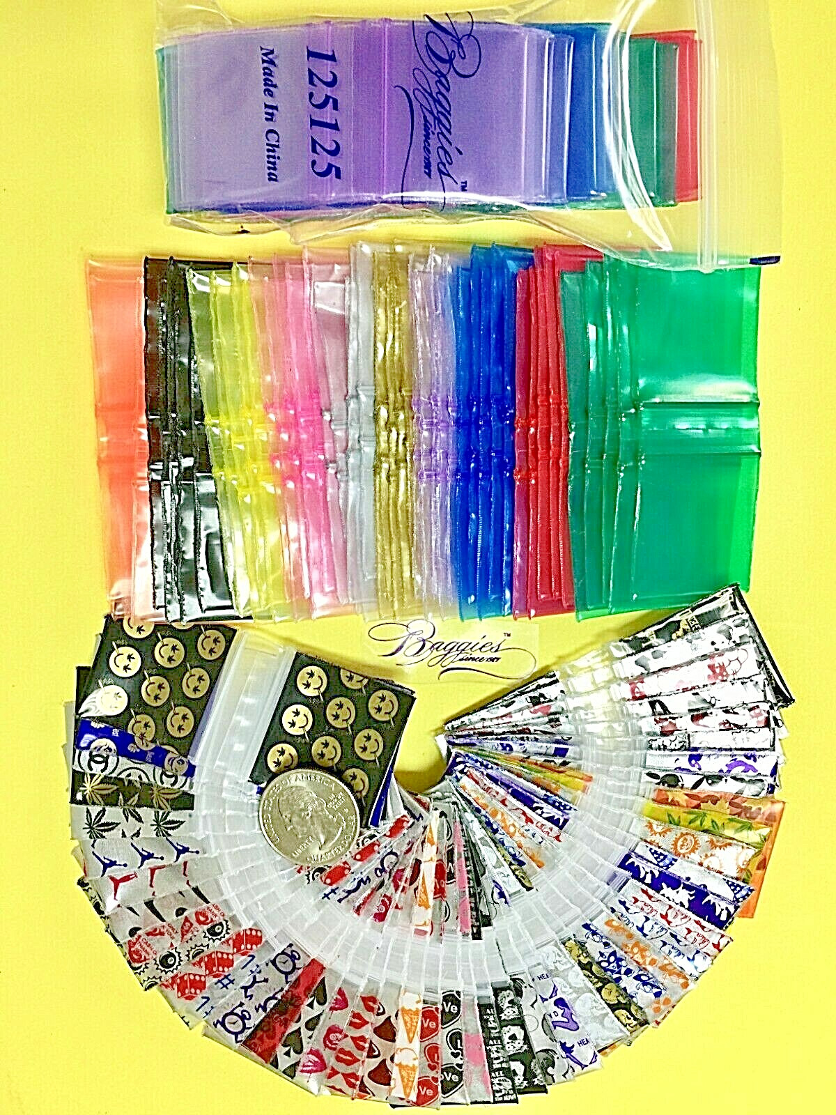 BaggiesSince1987 – 125125 Zip Seal Bags 100PCS EACH COLOR & DESIGN, 👀Details🔽