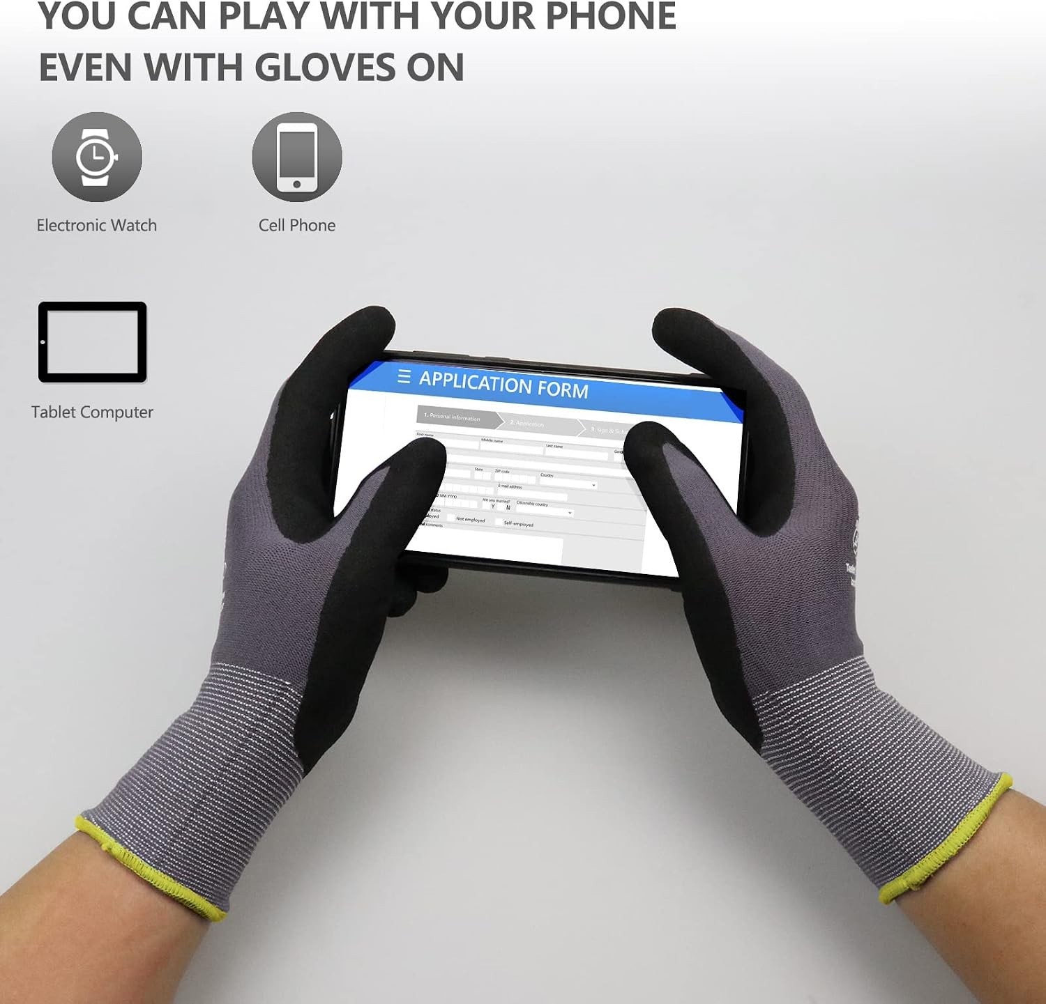 Water Repellent Nitrile Coated Gloves – 6 Pairs