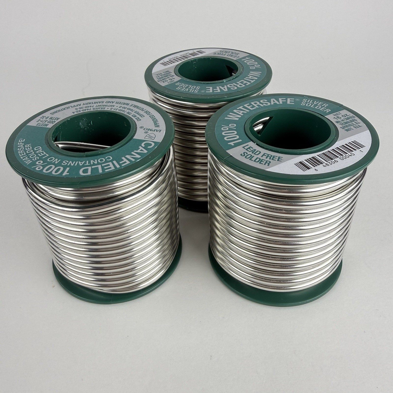 Spool Canfield 100% Watersafe Lead Free .125in Dia. Silver Solder Lot Of 3 New