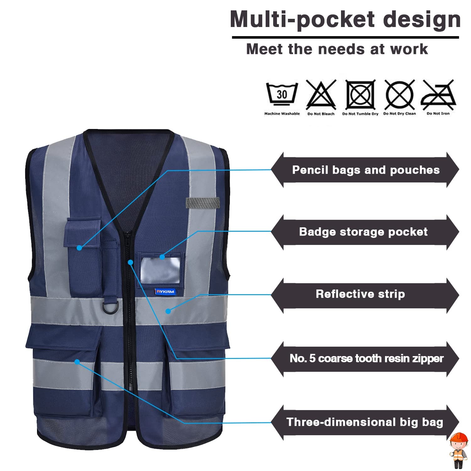 XSmall navy reflective vest