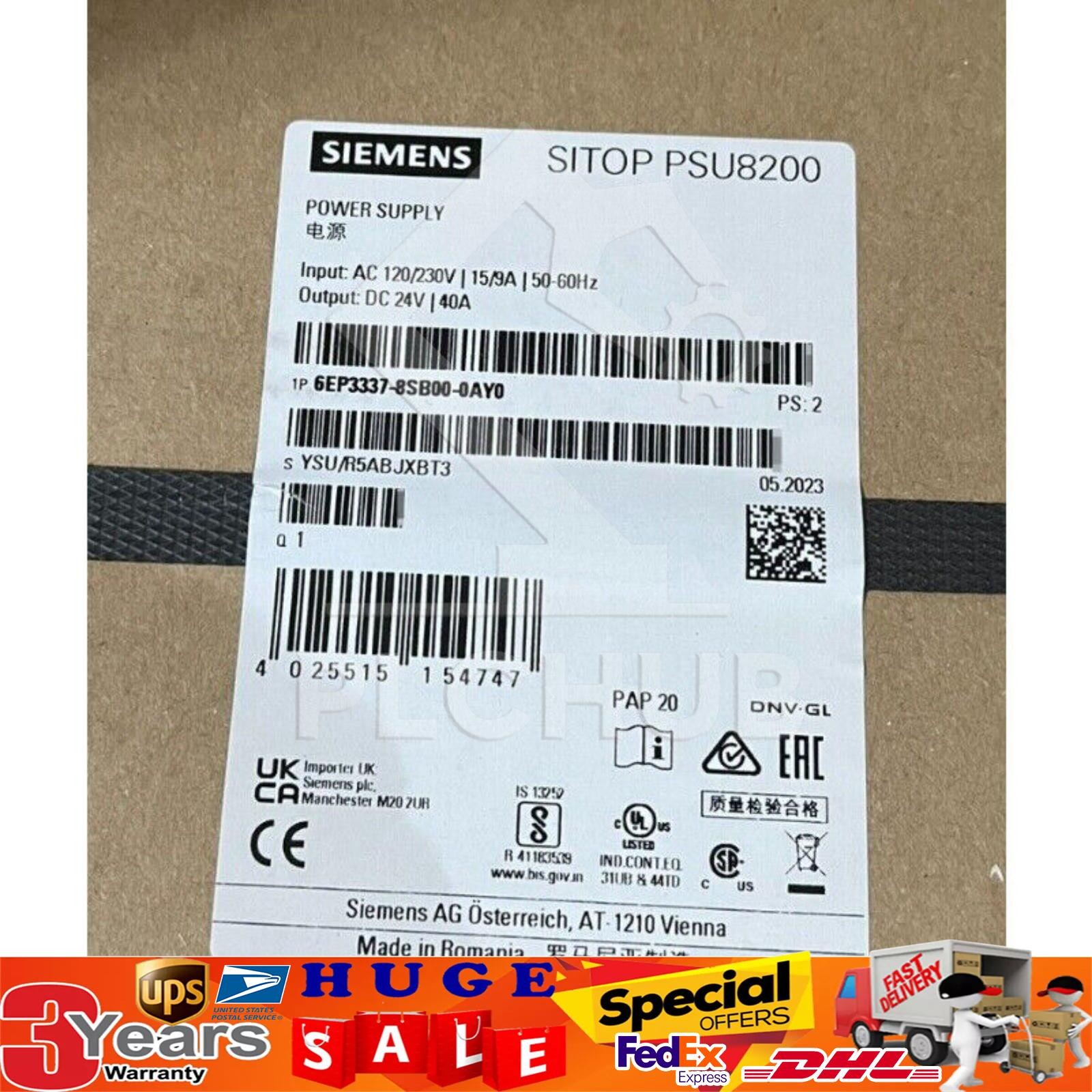 SIEMENS 6EP3337-8SB00-0AY0 Power Supply New One 6EP3 337-8SB00-0AY0