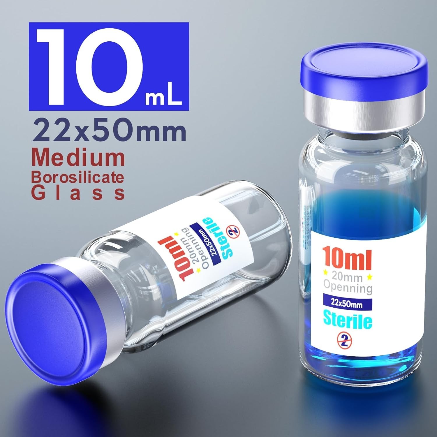 Sterile 10ml Vials with Self-Healing Injection Port Aluminum Cap for Medical Use