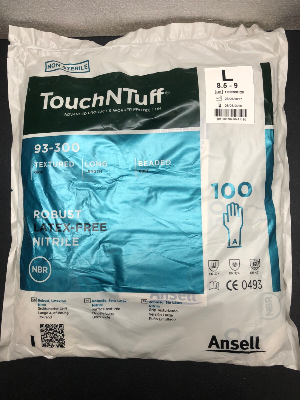 Ansell TouchNtuff PN 93-300 Textured Gloves Size 8.5 – 9