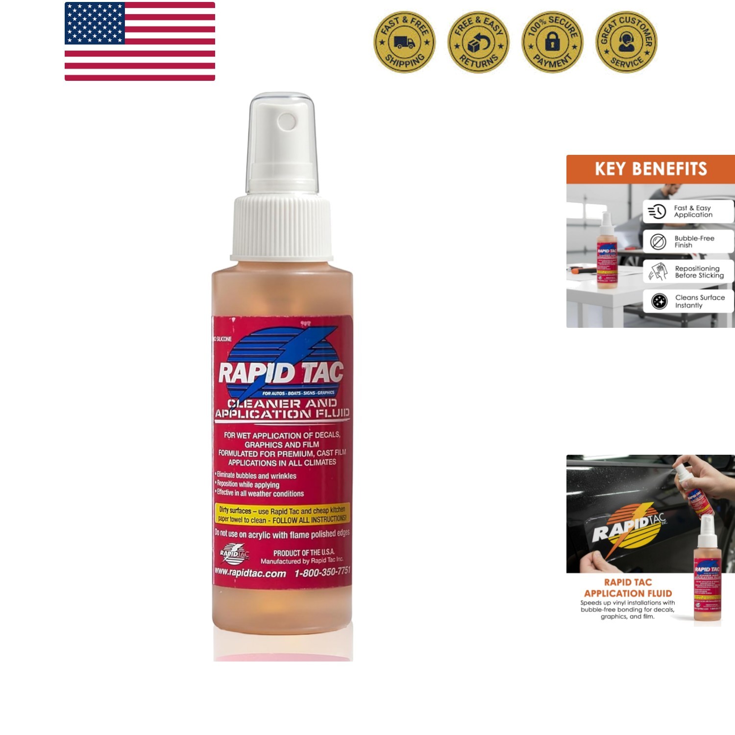 Application Fluid 4oz Spray Bottle | Bubble-Free Application | Allows Graphic…