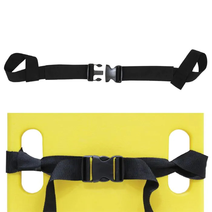 KEMP USA 10-302-BLK Spineboard Strap Black Two-Piece Buckle Lifeguard Equipment