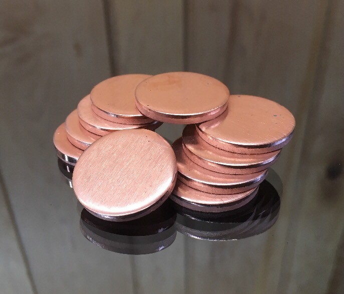 Copper Disk Circle Blanks 1″ Diameter 1/8” Thick 10 Pieces Disc Discs Disks