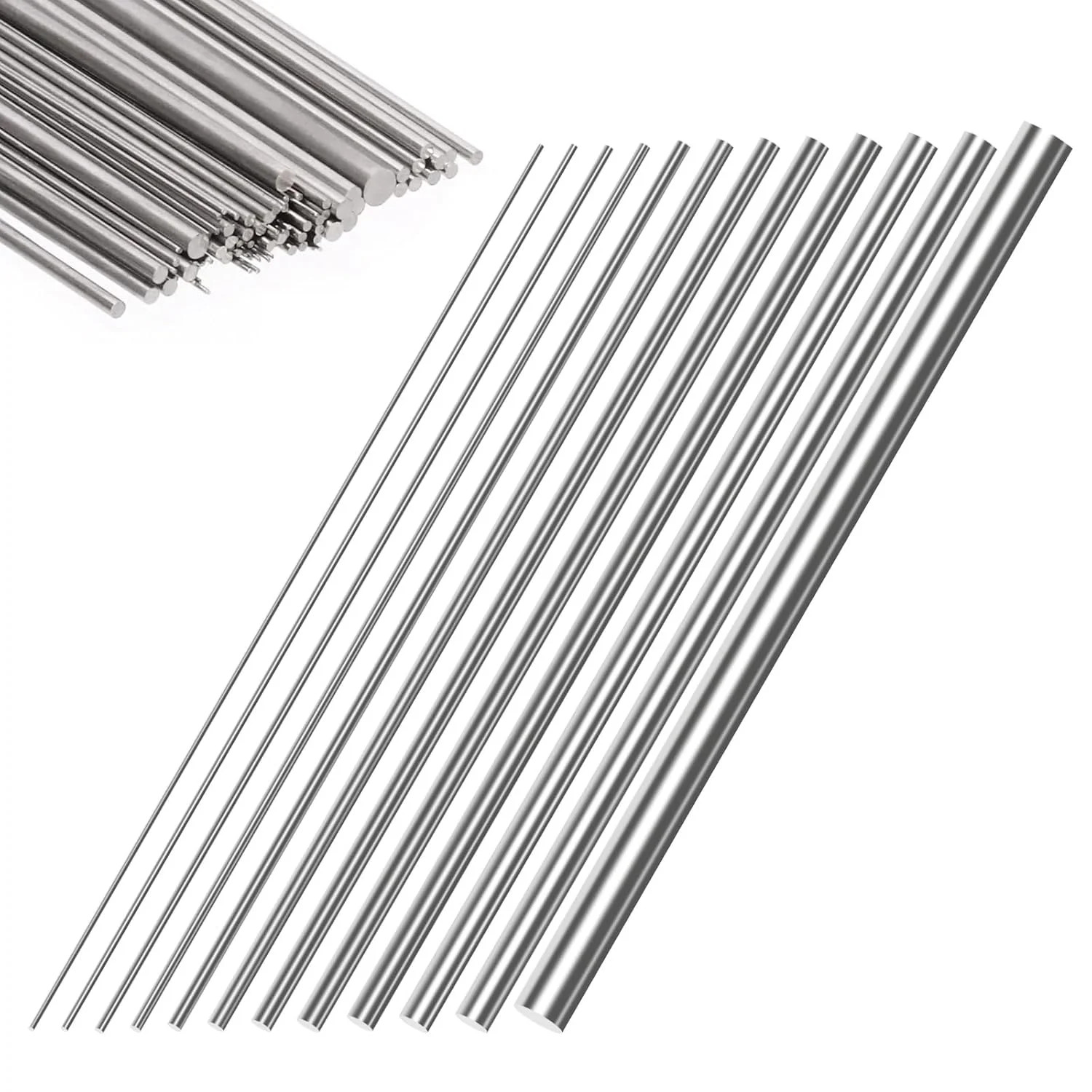 Glarks 104Pcs Stainless Steel Spring Wire Assortment Kit – Diameter 0.3-3mm, Len
