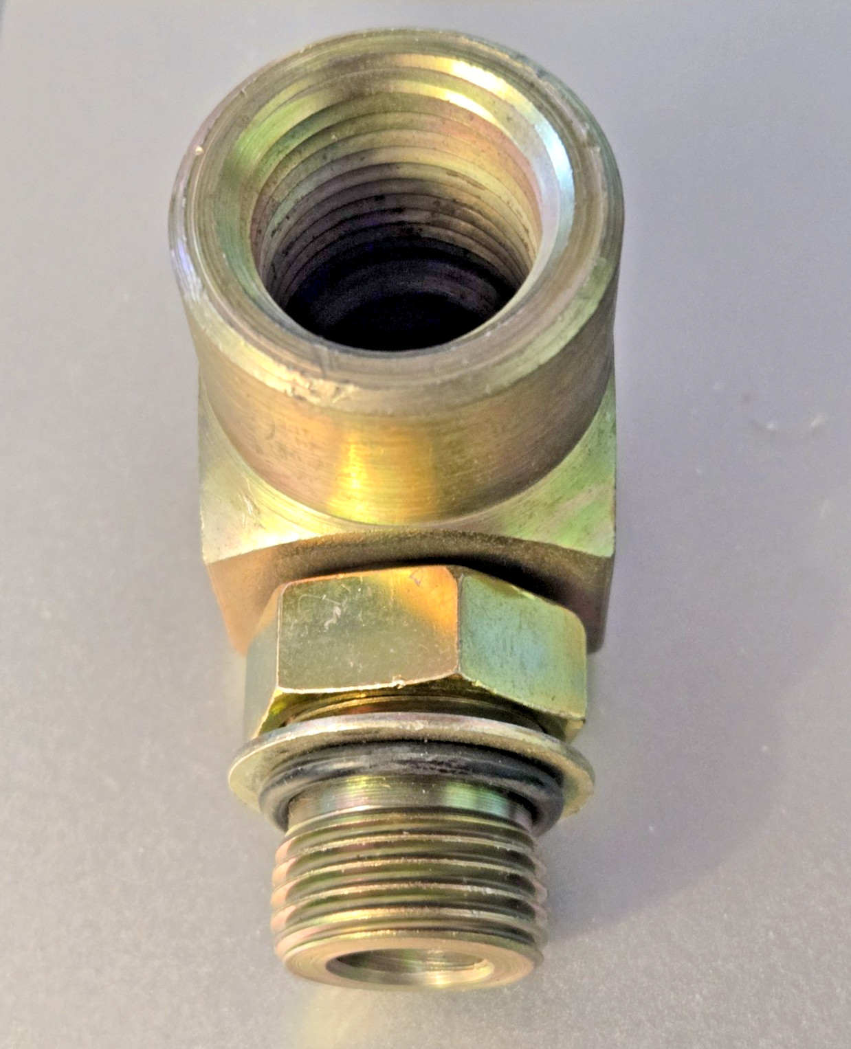 SAE 8 Male x SAE 8 Female 90 Degree Elbow / Adapter Hydraulic fitting