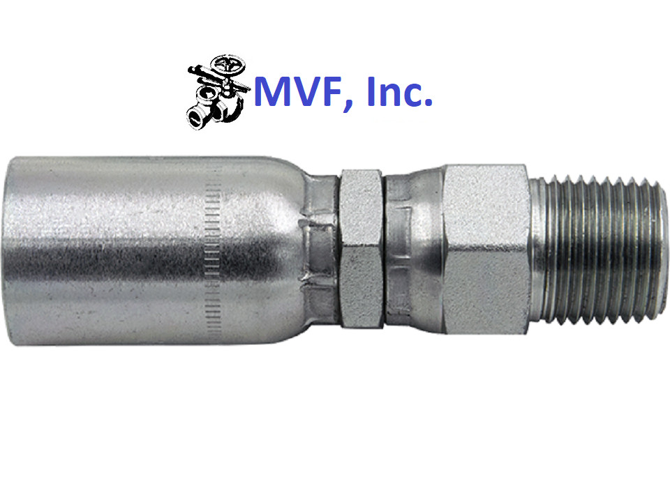 1/2″ I.D. Hose x 1/2″ Male NPTF Swivel Steel Hydraulic Fitting MPX-08-08
