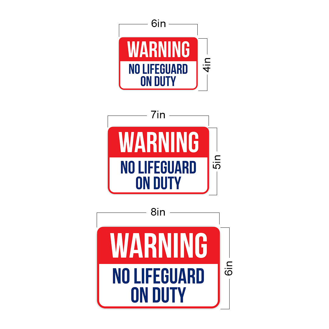 Classic Framed Plus Warning No Lifeguard On Duty Wall or Door Sign