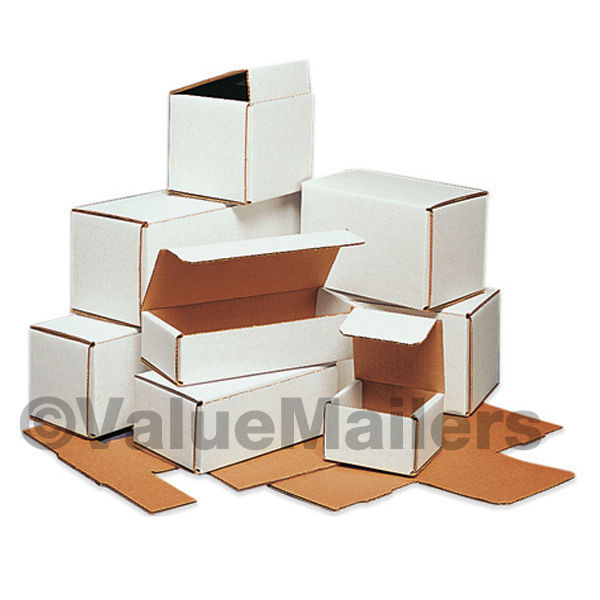 100 – 7 1/8 x 5 x 3 White Corrugated Shipping Mailer Packing Box Boxes