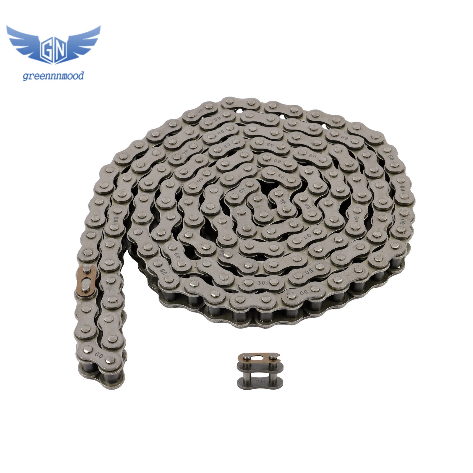 #60 Roller Chain × 10 feet + 2 Connecting Links + Carbon Steel