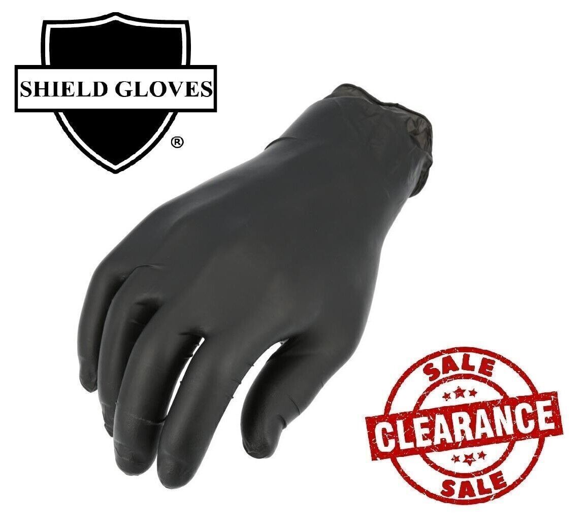 1000 Black Nitrile Powder-Free Disposable Gloves Large 5 MIL Finger-Textured