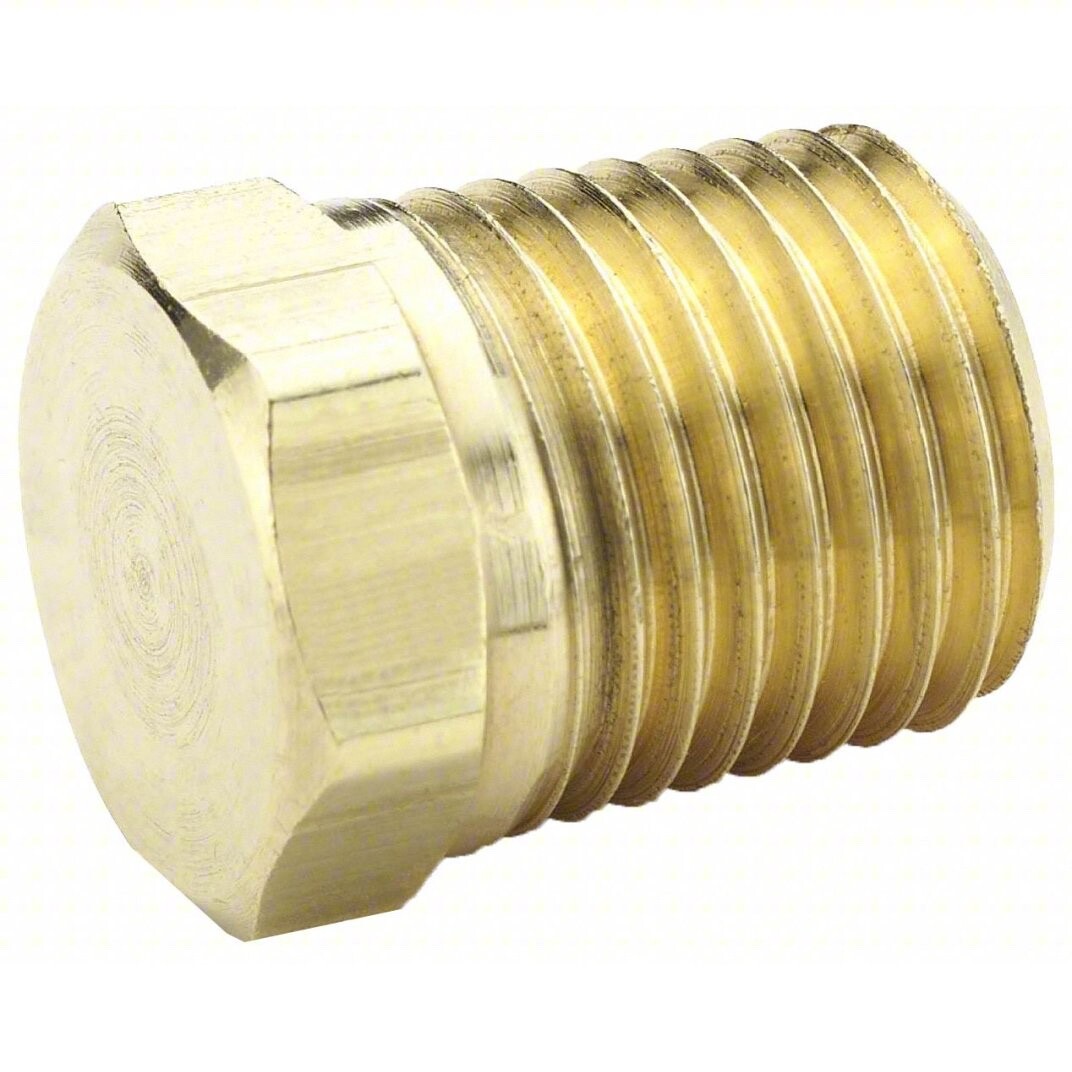 3/8″ Male NPT Brass Hex Head Plug Made In USA-10pcs