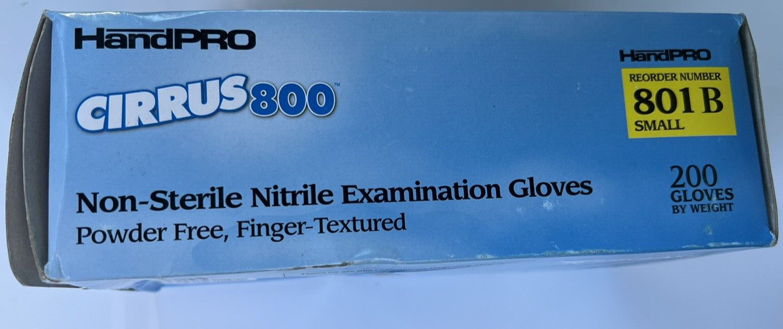 CIRRUS 800 HAND PRO HOURGLASS BLUE NITRILE POWDER FREE 200 COUNT SMALL LOT OF 3
